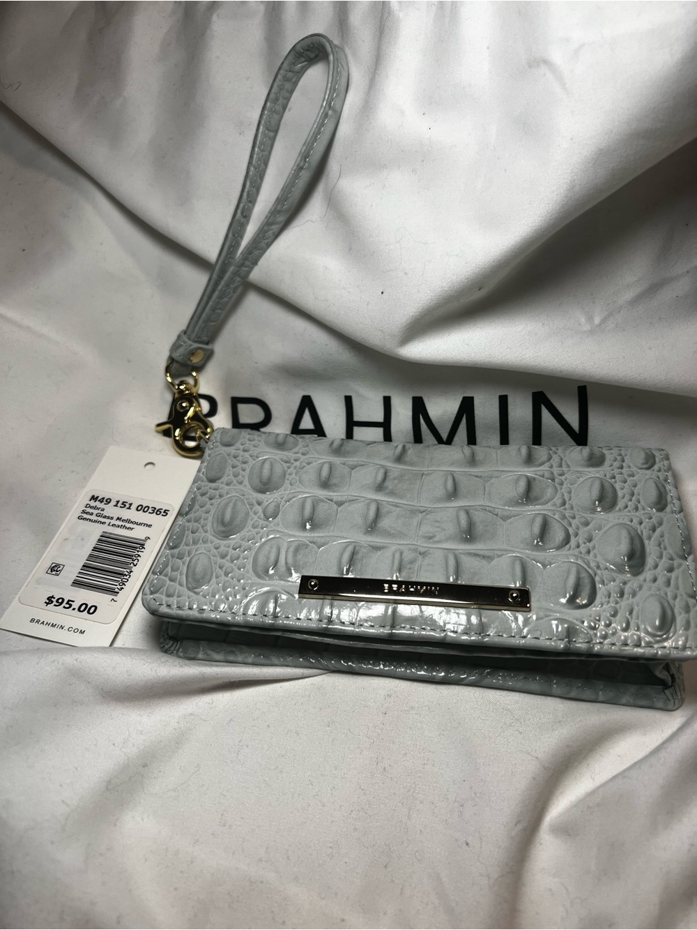 Brahmin Debra Sea Glass Melbourne Genuine Leather Wristlet